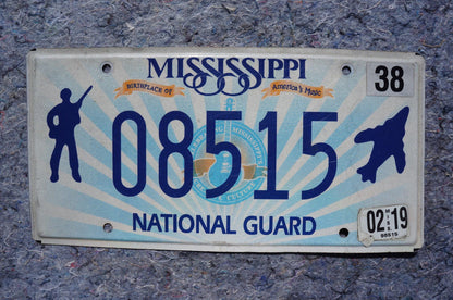 2019 Mississippi National Guard License Plate - Soldier Jet Magnolia