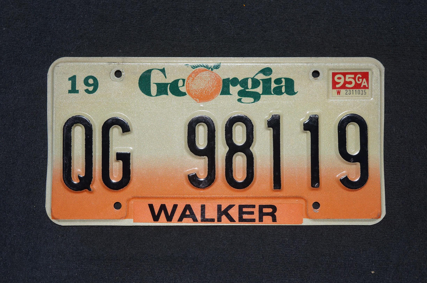 1995 Georgia Peach License Plate WALKER County