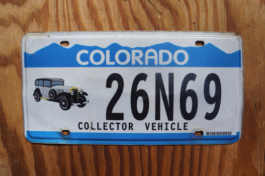 2000s Colorado COLLECTOR VEHICLE Blue License Plate Antique Car