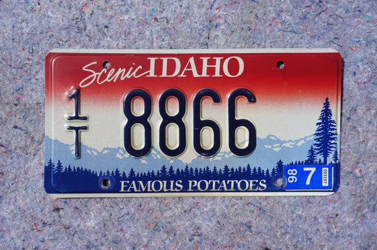 1998 Scenic IDAHO Embossed License Plate # 8866