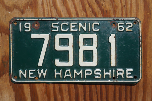 1962 SCENIC New Hampshire Vintage license plate