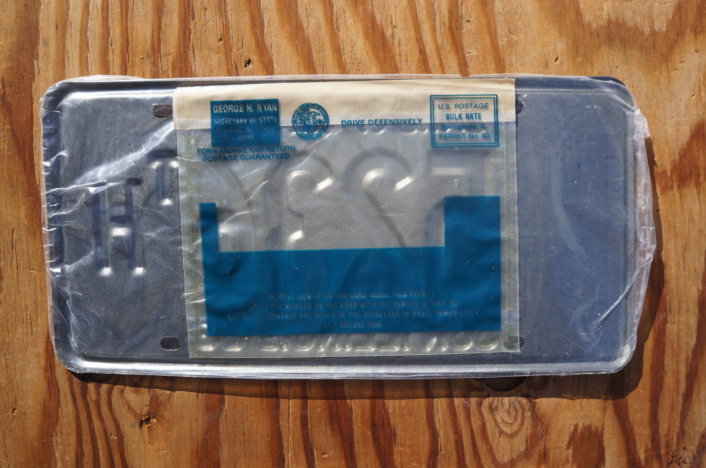 Mint 1993 Illinois Blue License Plate Set / Pair # 5236 Unissued with original packaging