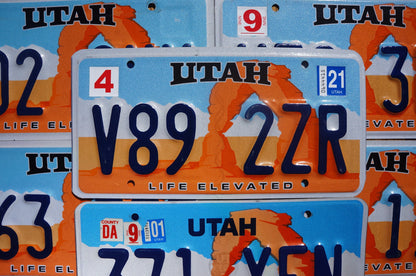 One or More - UTAH ORANGE ARCHES License Plate