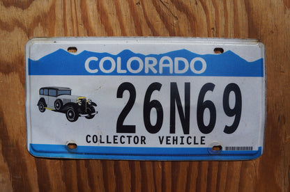 2000s Colorado COLLECTOR VEHICLE Blue License Plate Antique Car