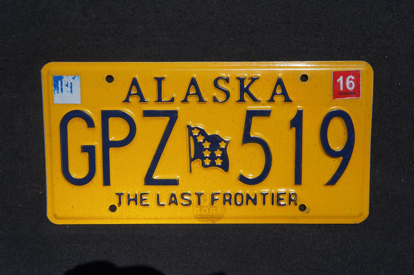 2016 Alaska Yellow Flag License Plate - The Last Frontier # GPZ 519
