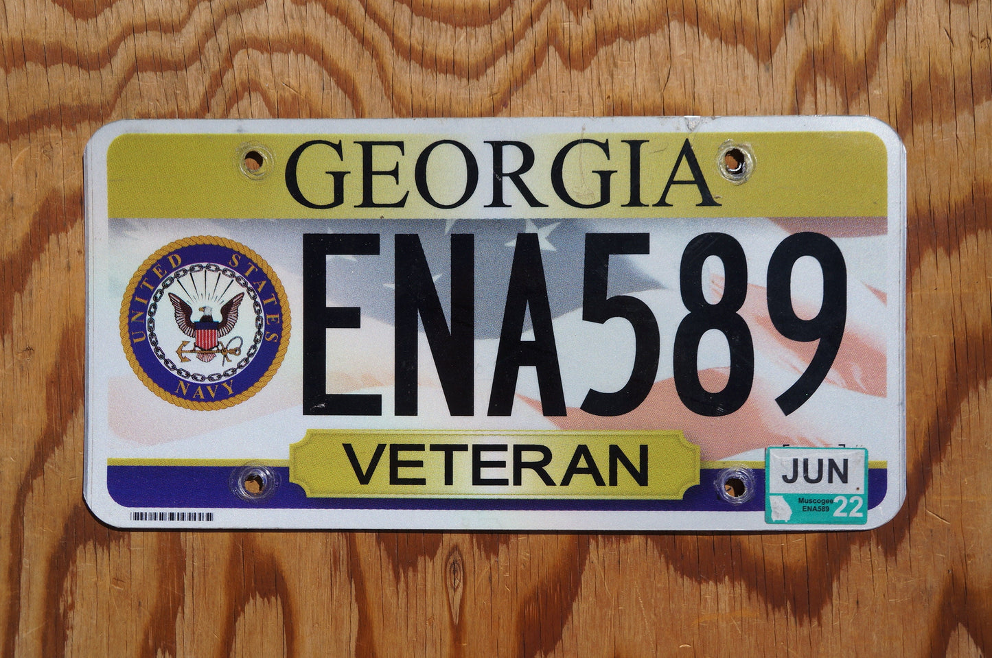 2022 Georgia US NAVY VETERAN License Plate