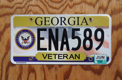 2022 Georgia US NAVY VETERAN License Plate