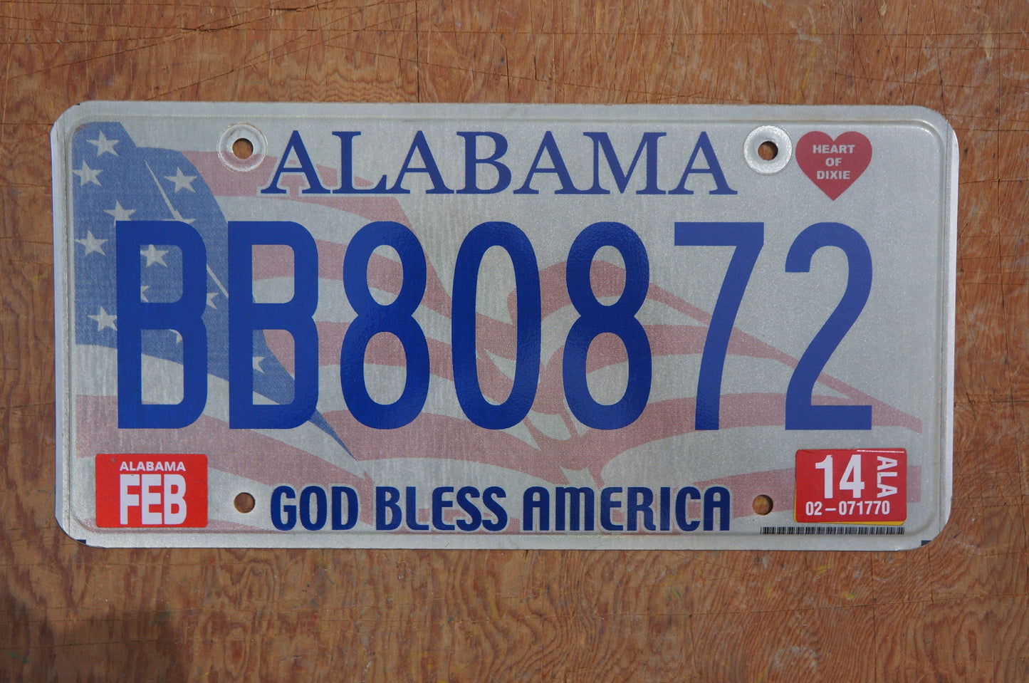 One or More - Alabama GOD BLESS AMERICA Graphic License Plate