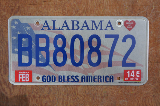 One or More - Alabama GOD BLESS AMERICA Graphic License Plate