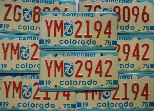 ONE or MORE 1975 1976 1977 COLORADO Bicentennial License Plate Tags - Good Condition