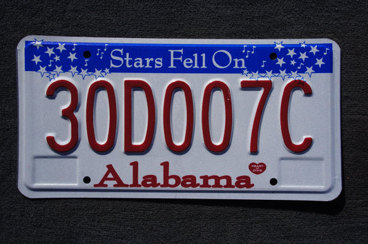 Alabama Stars Fell On Alabama License Plate #30D007C