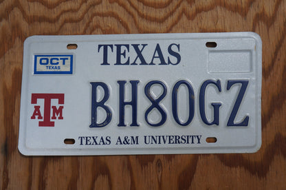 VINTAGE Texas A&M University License Plate