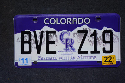 2022 Authentic Colorado ROCKIES License Plate - American BASEBALL SPORT
