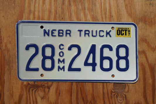 1987 Nebraska Commercial Truck License Plate # 28 - 2468 Hamilton County