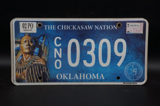 2002 Oklahoma License Plate - CHICKASAW NATION - Native American Indian Tribe