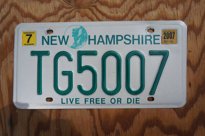 2007 New Hampshire Vintage license plate # TG5007