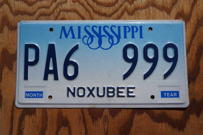 Mississippi Blue Vintage License Plate - PA6 999