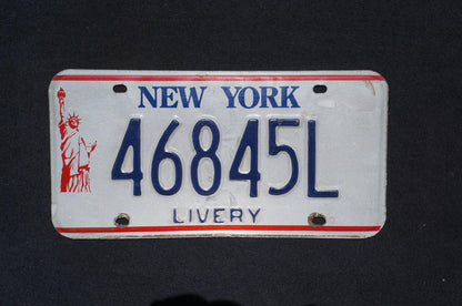 New York LIVERY Statue of Liberty Vintage License Plate