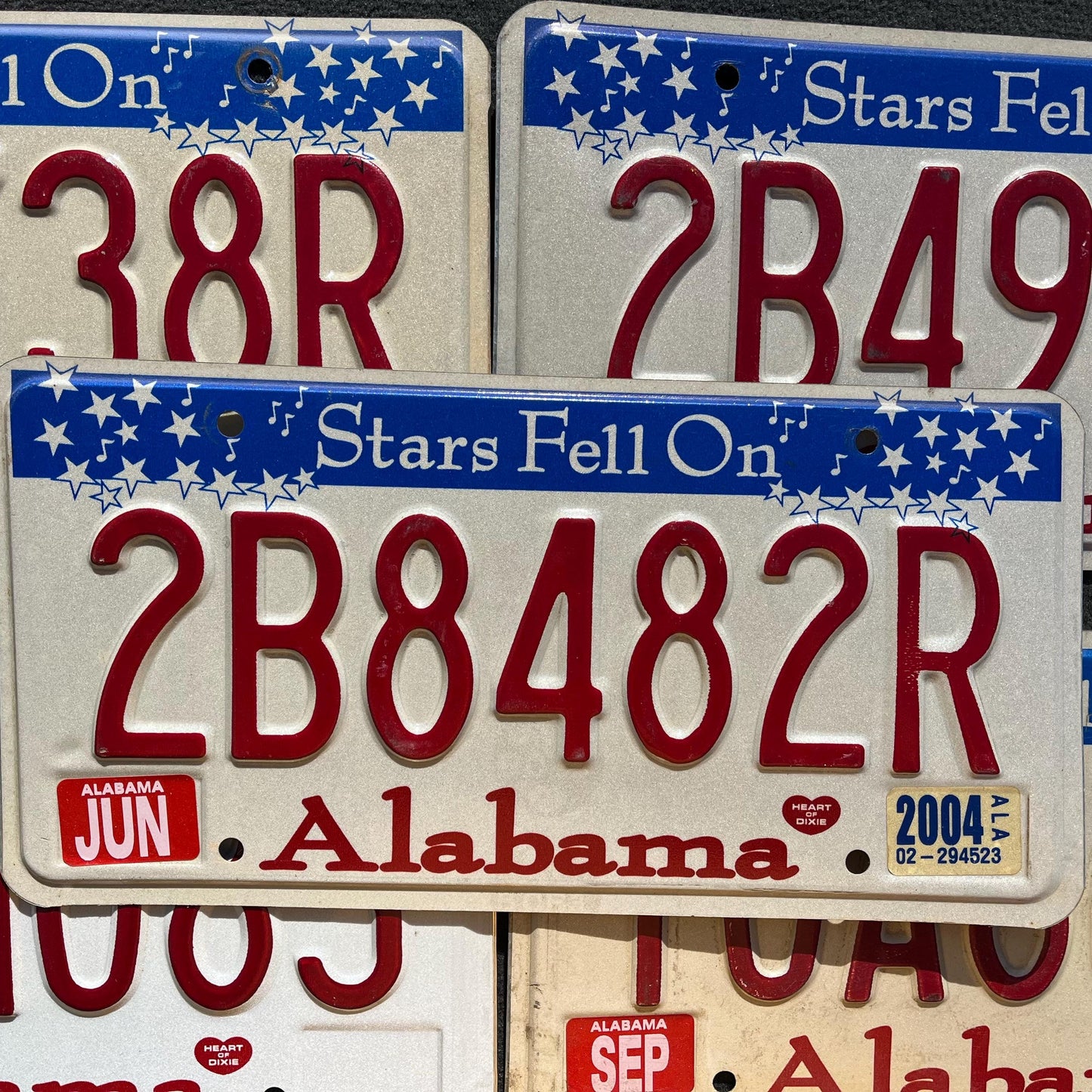 Alabama STARS FELL On ALABAMA Graphic License Plate Tags Music Notes Good Condition