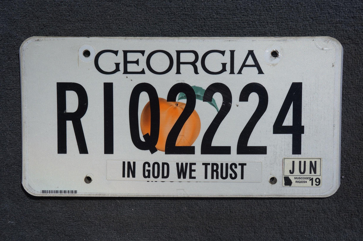 2019 Georgia Graphic License Plate - RIQ 2224