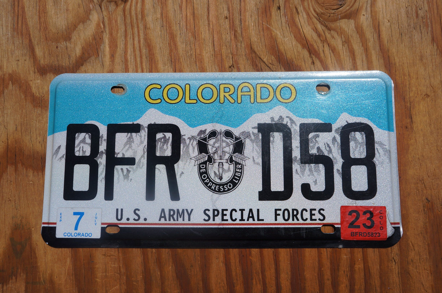 2023 Colorado US ARMY SPECIAL Forces License Plate