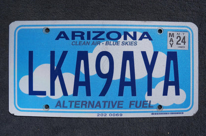 Arizona ALTERNALTIVE FUEL Blue License Plate