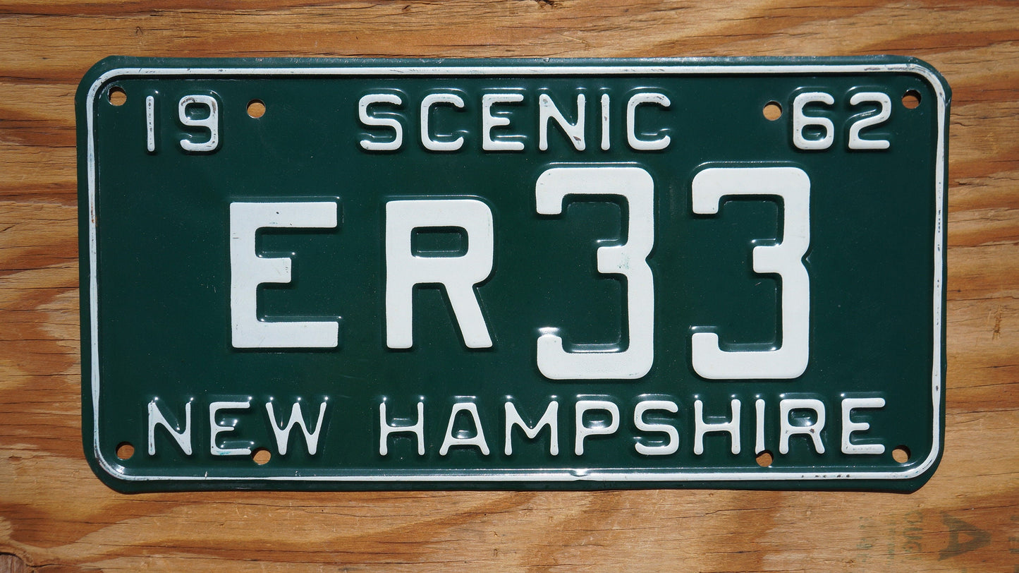 1962 SCENIC New Hampshire Vintage license plate
