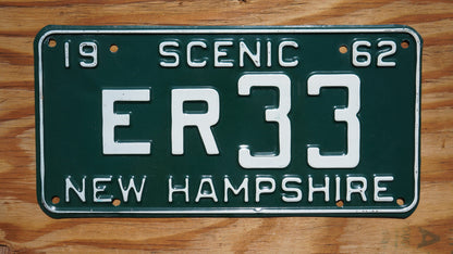 1962 SCENIC New Hampshire Vintage license plate