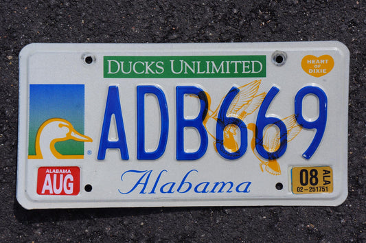 2008 Alabama DUCKS UNLIMITED License Plate