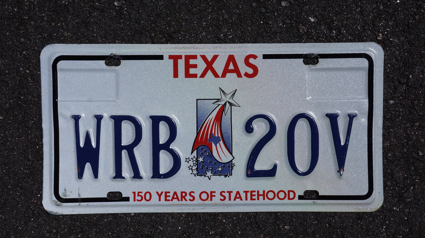 One or More - Texas Star Flag Embossed License Plate - 150 Years Of Statehood