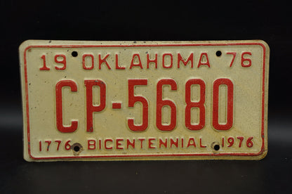 1976 Oklahoma BICENTENNIAL License Plate