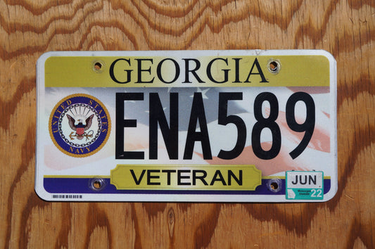 2022 Georgia US NAVY VETERAN License Plate