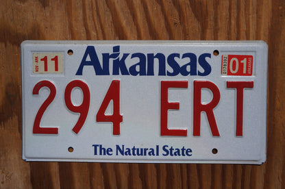 2001 Arkansas The Natural State Vintage License Plate