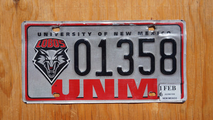 2016 University of New Mexico LOBOS UNM License Plate
