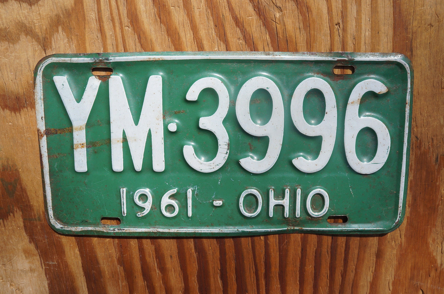 1961 Ohio Green Vintage License Plate