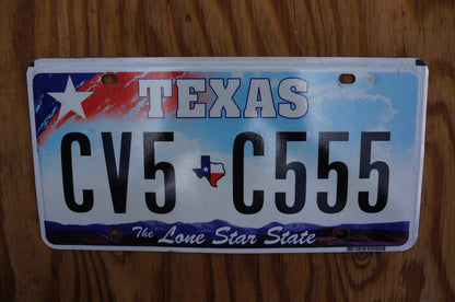 Texas License Plate Colorful Design Lone Star # CV5 - C555
