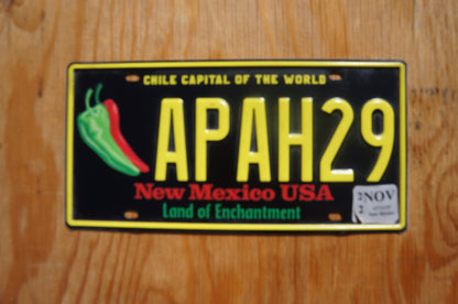 One or More - NEW MEXICO JALAPENOS Peppers Black License Plate -Chili Capital of the World