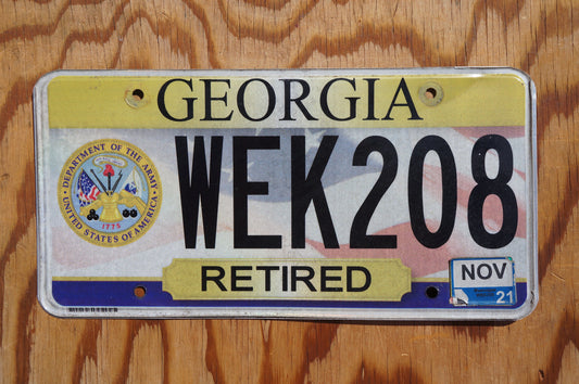 2021 Georgia US ARMY RETIRED License Plate