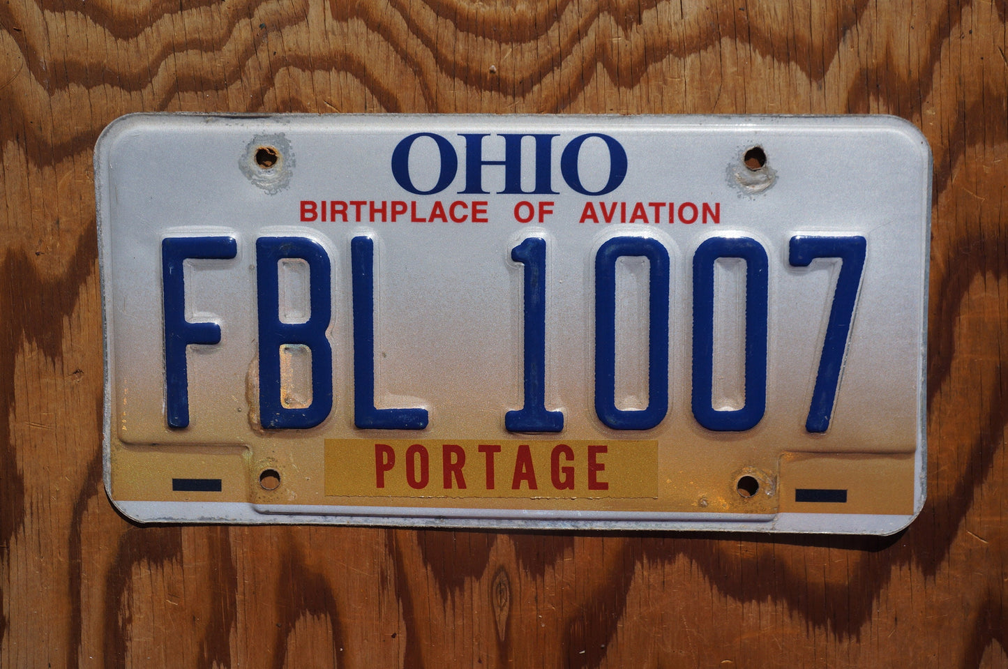 Ohio Portage County Vintage License Plate # FBL 1007