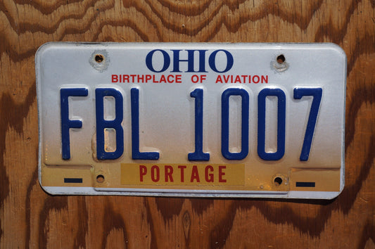 Ohio Portage County Vintage License Plate # FBL 1007