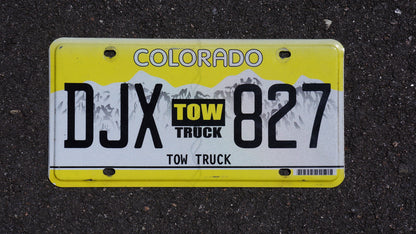 Colorado Mountain TOW TRUCK Yellow License Plate