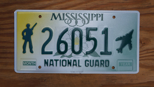 Mississippi National Guard License Plate # 25402 - Soldier Jet Magnolia