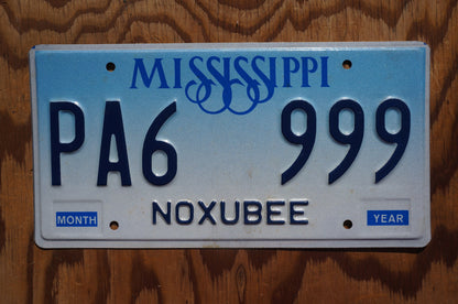 Mississippi Blue Vintage License Plate - PA6 999
