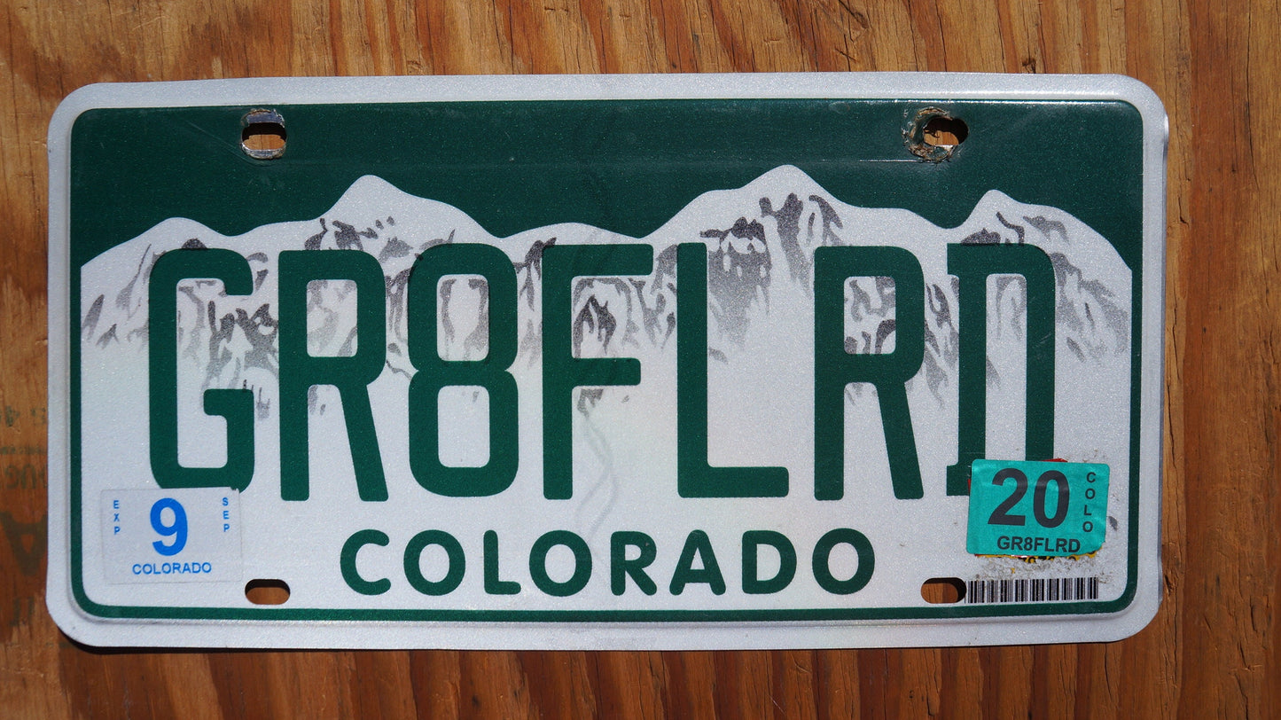2020 Colorado Grateful Road Vanity Snow Mountains License Plates - GR8FLRD