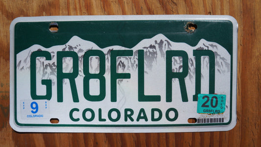 2020 Colorado Grateful Road Vanity Snow Mountains License Plates - GR8FLRD