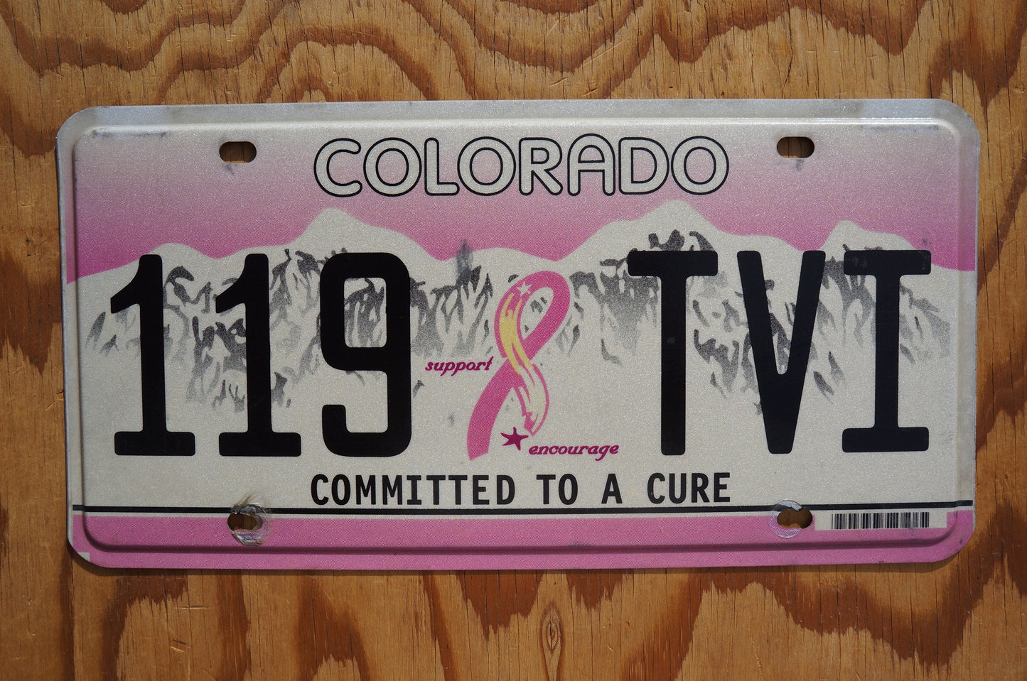 Colorado Pink Ribbon Committed to A Cure License Plate Breast Cancer Awareness Mother Woman Life