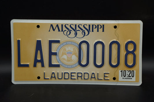 2020 Mississippi Gold License Plate # LAE - 0008