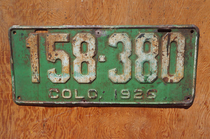 1926 Colorado Passenger License Plate