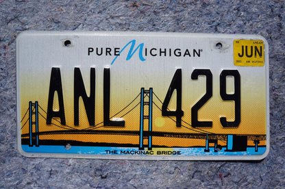 2022 Michigan THE MACKINAC BRIDGE Orange License Plate