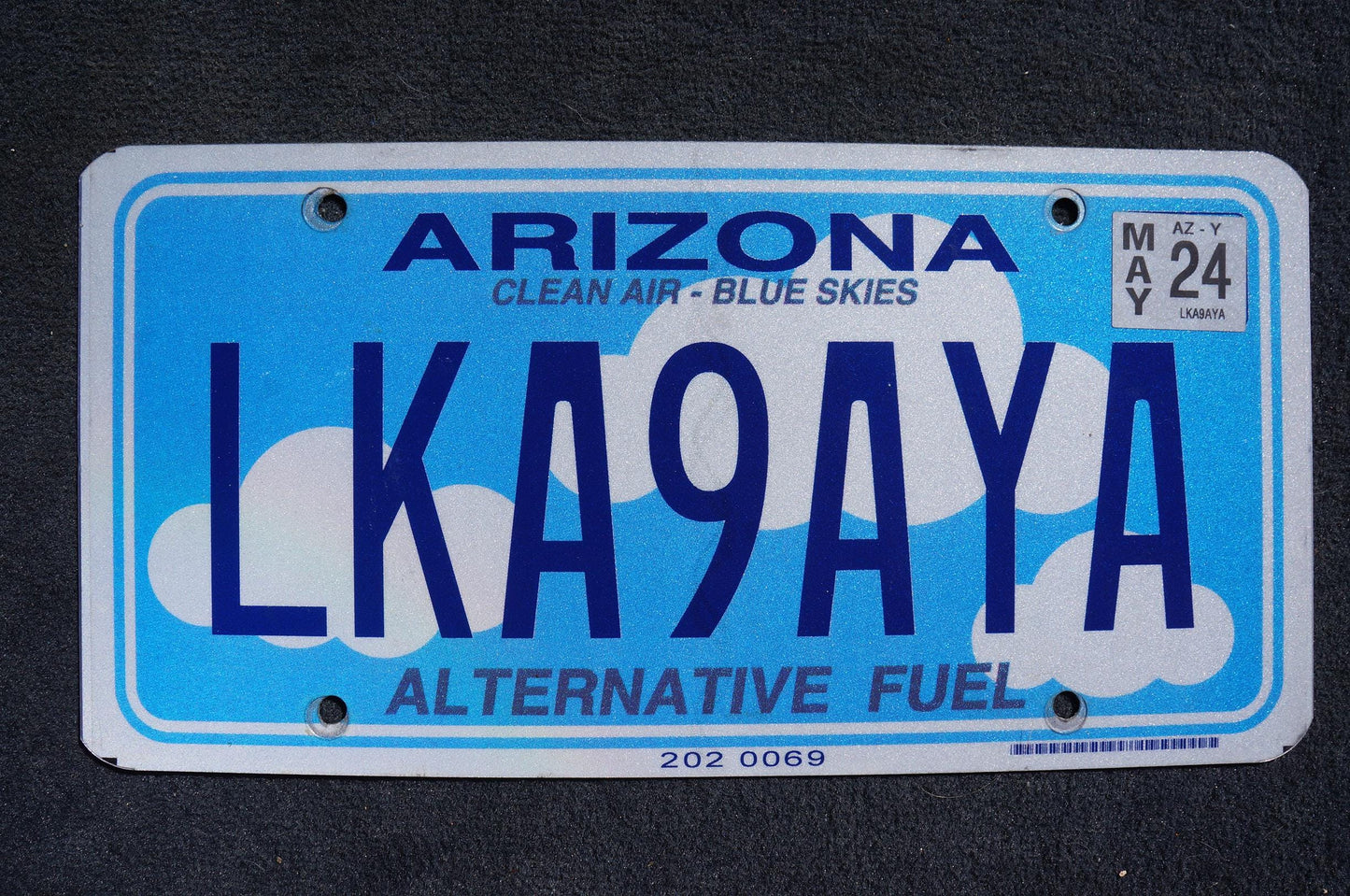 Arizona ALTERNALTIVE FUEL Blue License Plate